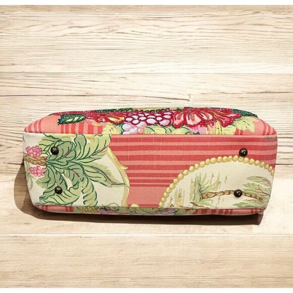 Y2K Isabella Fiore Sequined Leopard Print Bamboo Handle Tote Bag - Picture 5 of 13